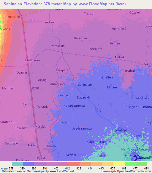 Sahinalan,Turkey Elevation Map