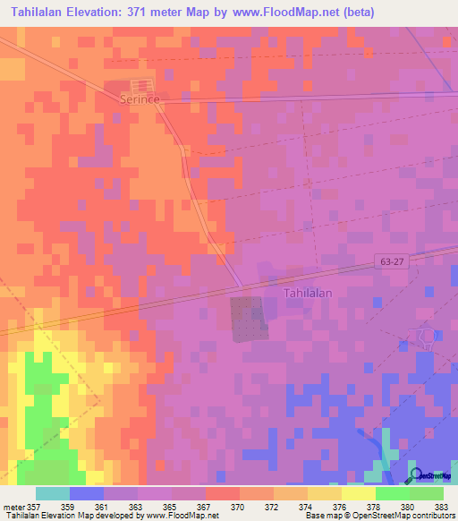 Tahilalan,Turkey Elevation Map