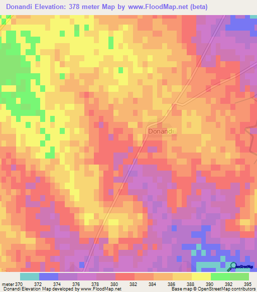 Donandi,Turkey Elevation Map