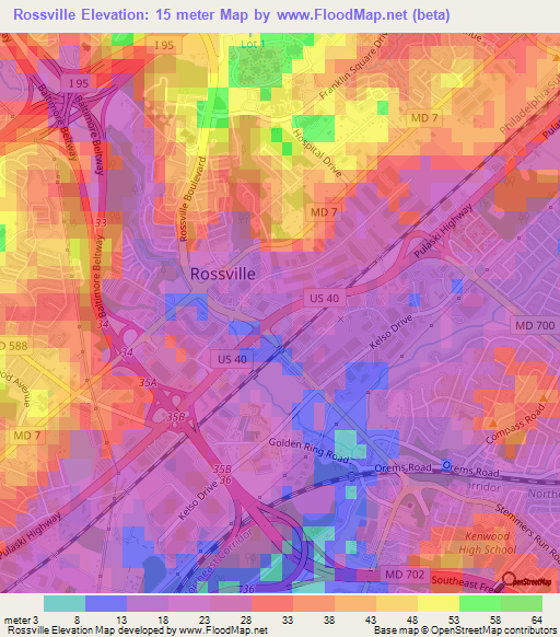 Rossville,US Elevation Map