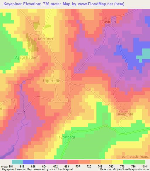 Kayapinar,Turkey Elevation Map