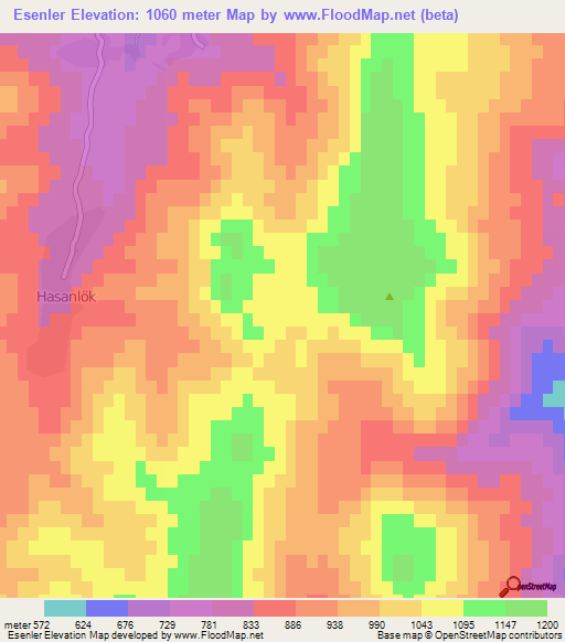 Esenler,Turkey Elevation Map