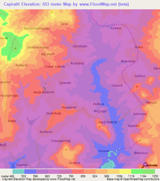 Cayiralti,Turkey Elevation Map