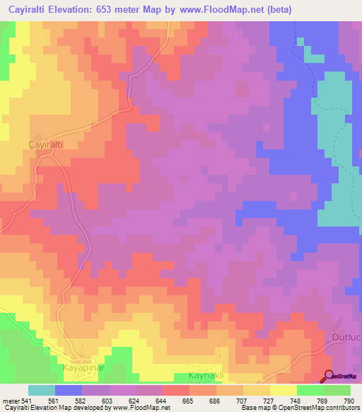 Cayiralti,Turkey Elevation Map