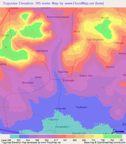 Yoguntas,Turkey Elevation Map