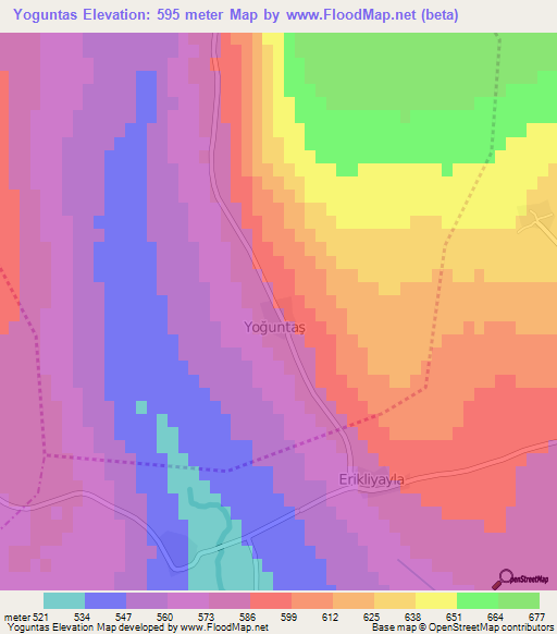 Yoguntas,Turkey Elevation Map