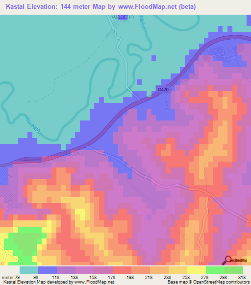 Kastal,Turkey Elevation Map