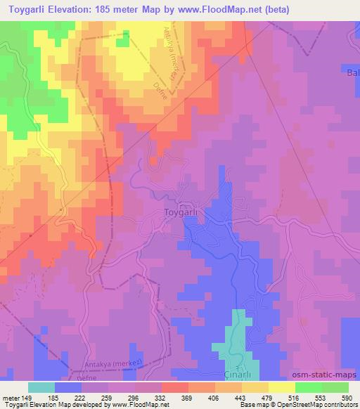 Toygarli,Turkey Elevation Map