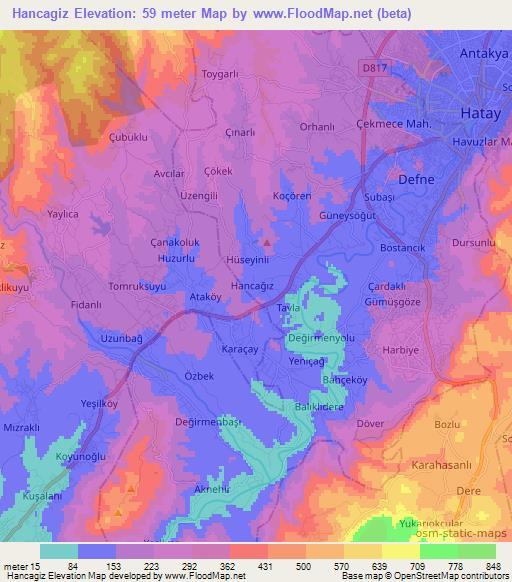 Hancagiz,Turkey Elevation Map