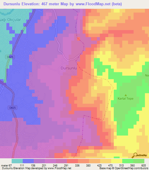 Dursunlu,Turkey Elevation Map