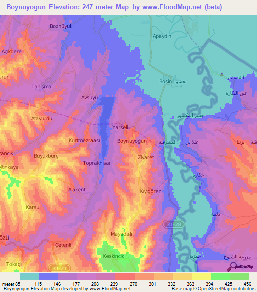 Boynuyogun,Turkey Elevation Map