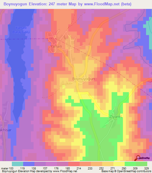 Boynuyogun,Turkey Elevation Map