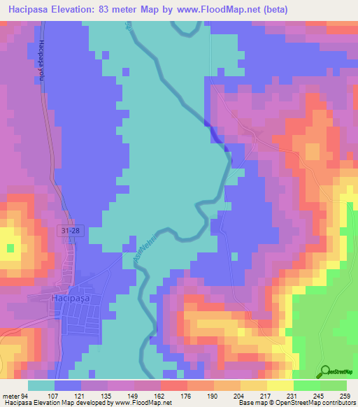 Hacipasa,Turkey Elevation Map