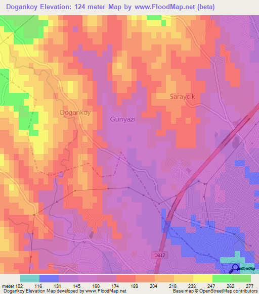 Dogankoy,Turkey Elevation Map