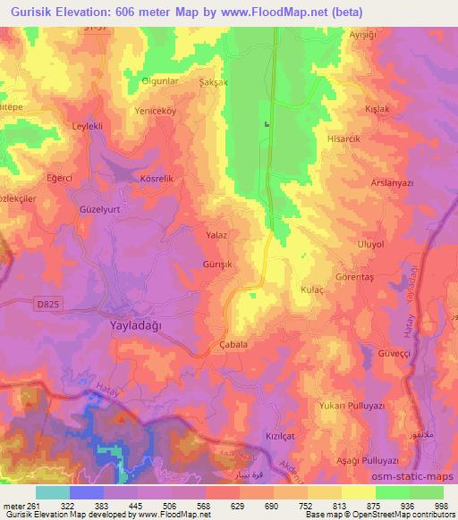 Gurisik,Turkey Elevation Map