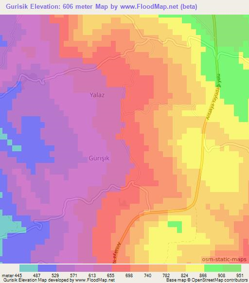 Gurisik,Turkey Elevation Map