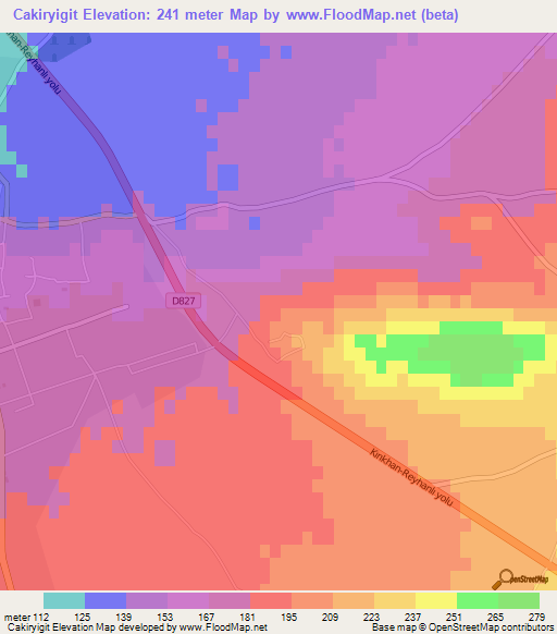 Cakiryigit,Turkey Elevation Map