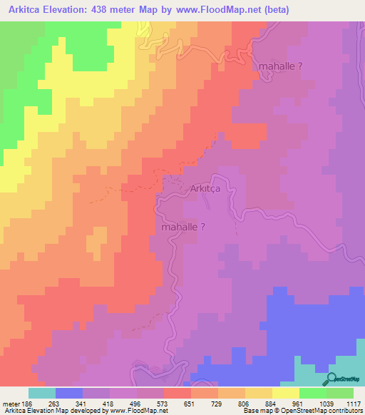 Arkitca,Turkey Elevation Map