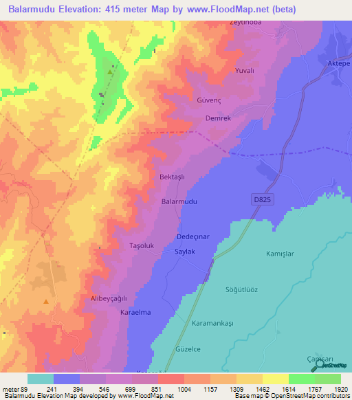 Balarmudu,Turkey Elevation Map