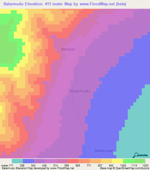 Balarmudu,Turkey Elevation Map