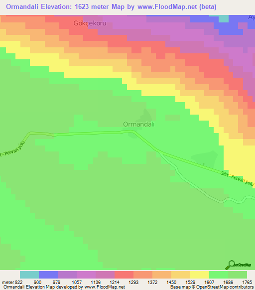 Ormandali,Turkey Elevation Map