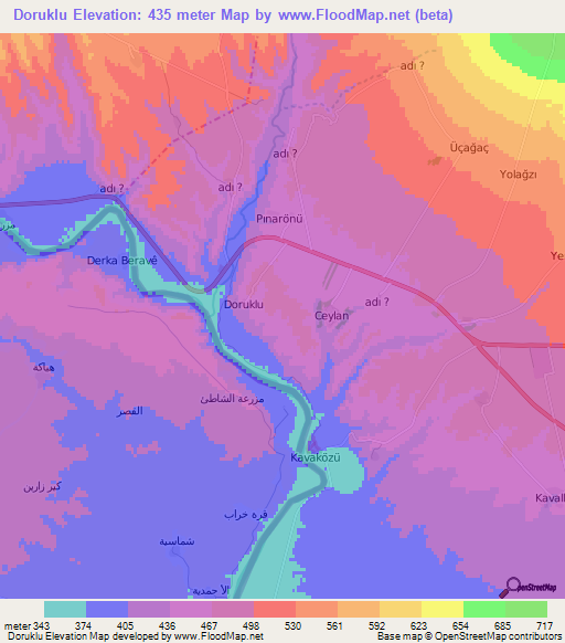 Doruklu,Turkey Elevation Map