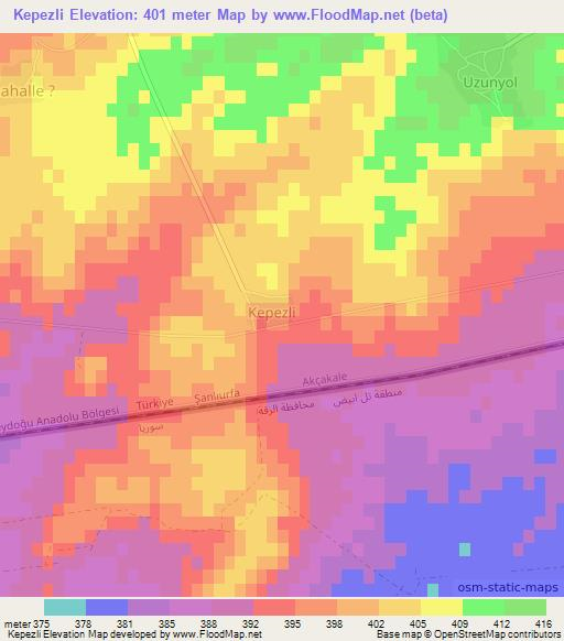 Kepezli,Turkey Elevation Map