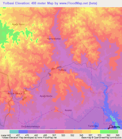 Yolbasi,Turkey Elevation Map