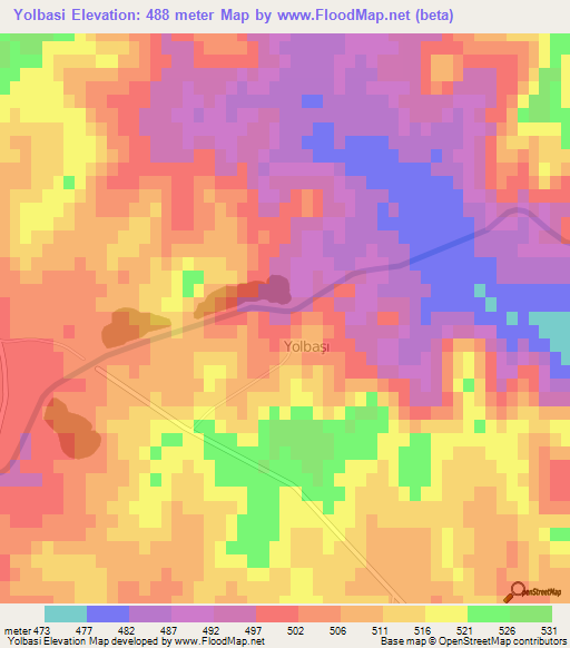 Yolbasi,Turkey Elevation Map