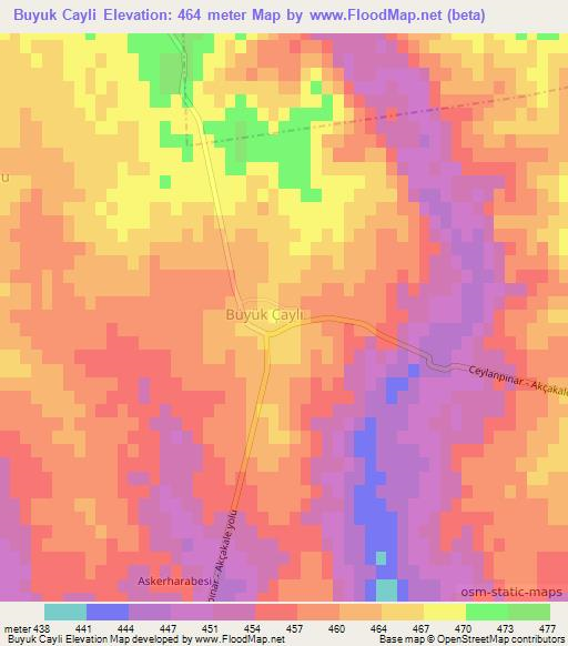 Buyuk Cayli,Turkey Elevation Map