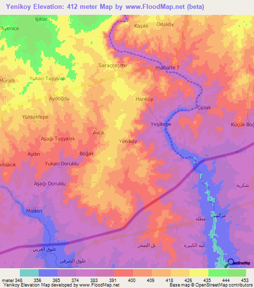 Yenikoy,Turkey Elevation Map