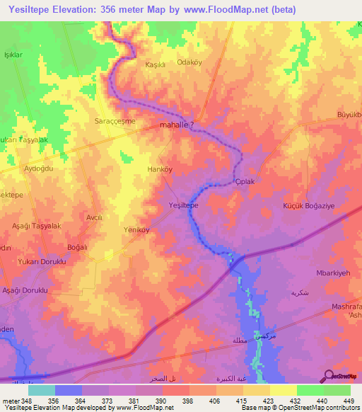 Yesiltepe,Turkey Elevation Map