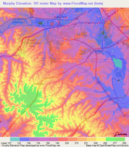 Murphy,US Elevation Map