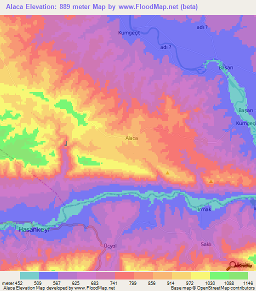 Alaca,Turkey Elevation Map