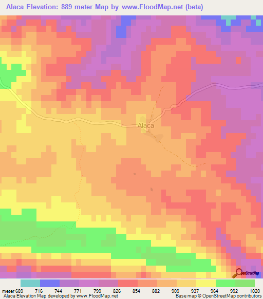 Alaca,Turkey Elevation Map