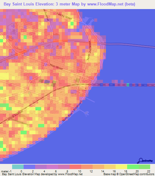 Bay Saint Louis,US Elevation Map