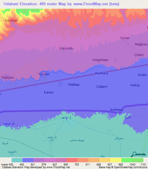 Odabasi,Turkey Elevation Map