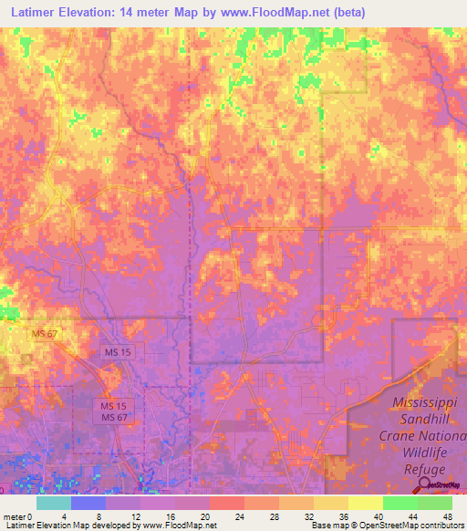 Latimer,US Elevation Map