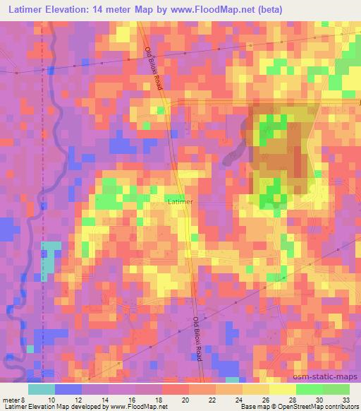 Latimer,US Elevation Map