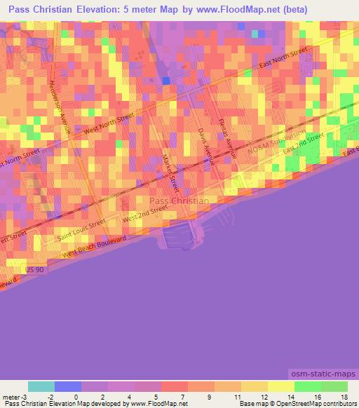 Pass Christian,US Elevation Map