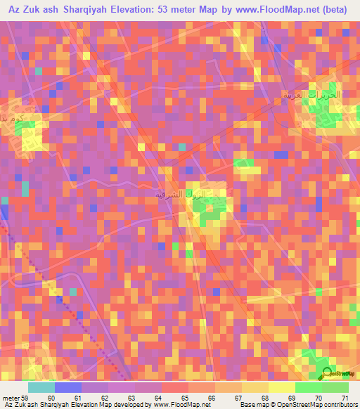 Az Zuk ash Sharqiyah,Egypt Elevation Map