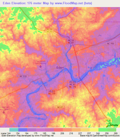 Eden,US Elevation Map