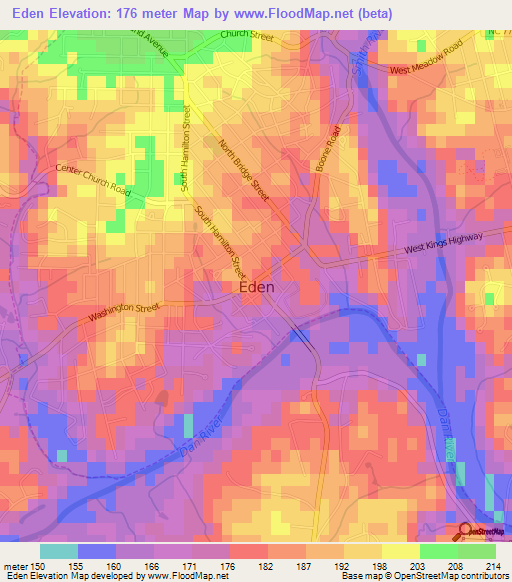 Eden,US Elevation Map