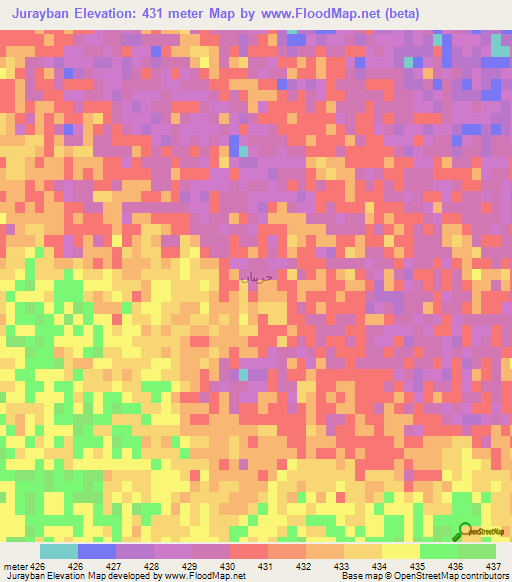 Jurayban,Saudi Arabia Elevation Map