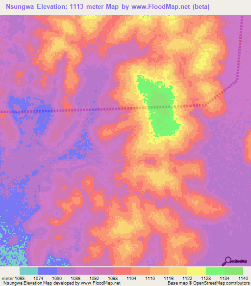 Nsungwa,Tanzania Elevation Map