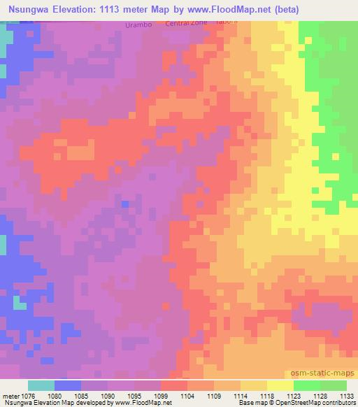 Nsungwa,Tanzania Elevation Map