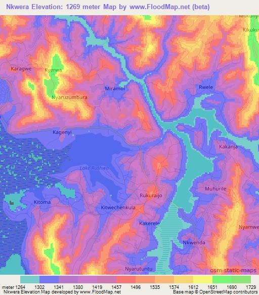 Nkwera,Tanzania Elevation Map