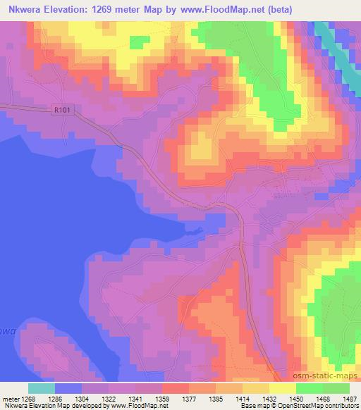 Nkwera,Tanzania Elevation Map