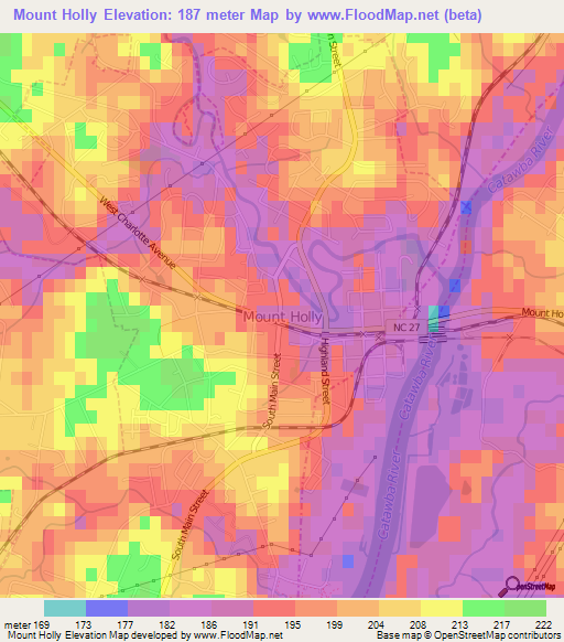 Mount Holly,US Elevation Map