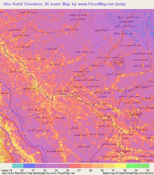 Abu Kufuf,Iraq Elevation Map